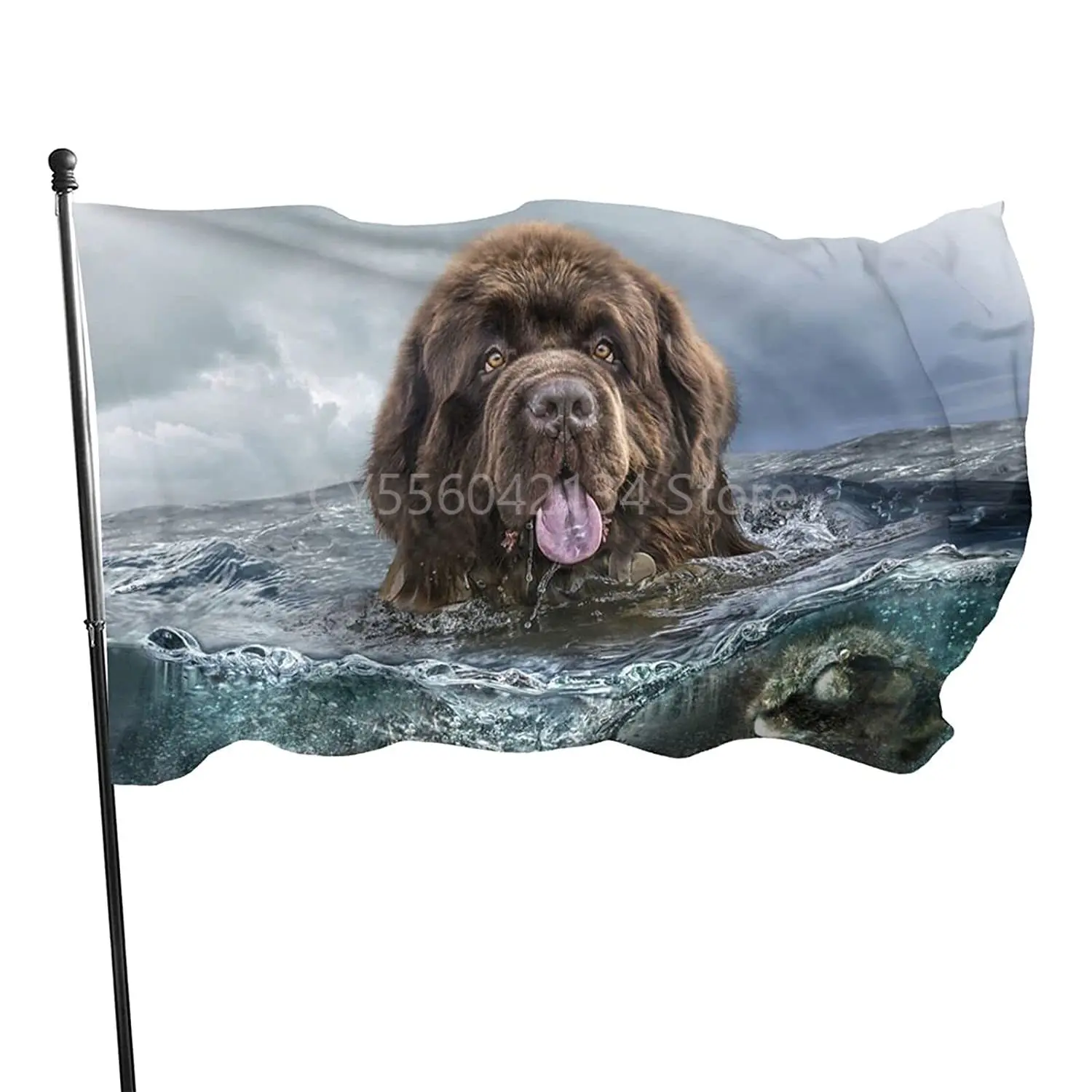 

Newfoundland Water Rescue Dogs flag Home Decoration Outdoor Decor Polyester Banners and Flags 90x150cm 120x180cm