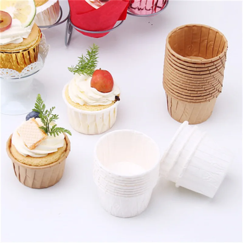 

50pcs Large Cupcake Paper Cup Oilproof Cupcake Liner Baking Cup Tray Case Wedding Party Caissettes Golden Muffin Wrapper Paper