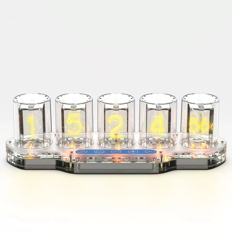 Часы RGB Nixie Tube прозрачные акриловые светящиеся цифровые трубчатые часы