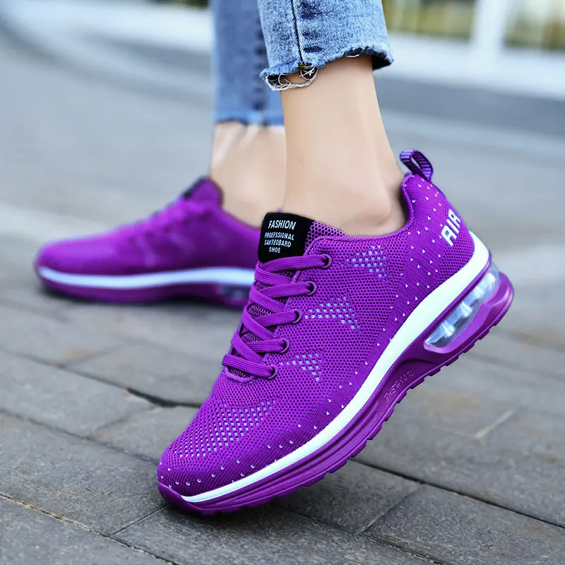 Zapatillas Mujer Running Shoes Mesh Lace-Up Thickening Ultra High Shoes Comfortable Breathable Ladies Fashion Casual Sneakers