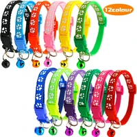 12pcs8pcs 6pcs wholesale with bell collars delicate safety casual nylon dog collar neck strap fashion adjustable bell pet cat