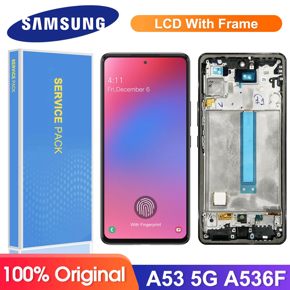 

Оригинальный дисплей 6,5 ''A53 5G с рамкой, для Samsung Galaxy A53 5G A536 A536B A536U, ЖК-дисплей, сенсорный экран, дигитайзер