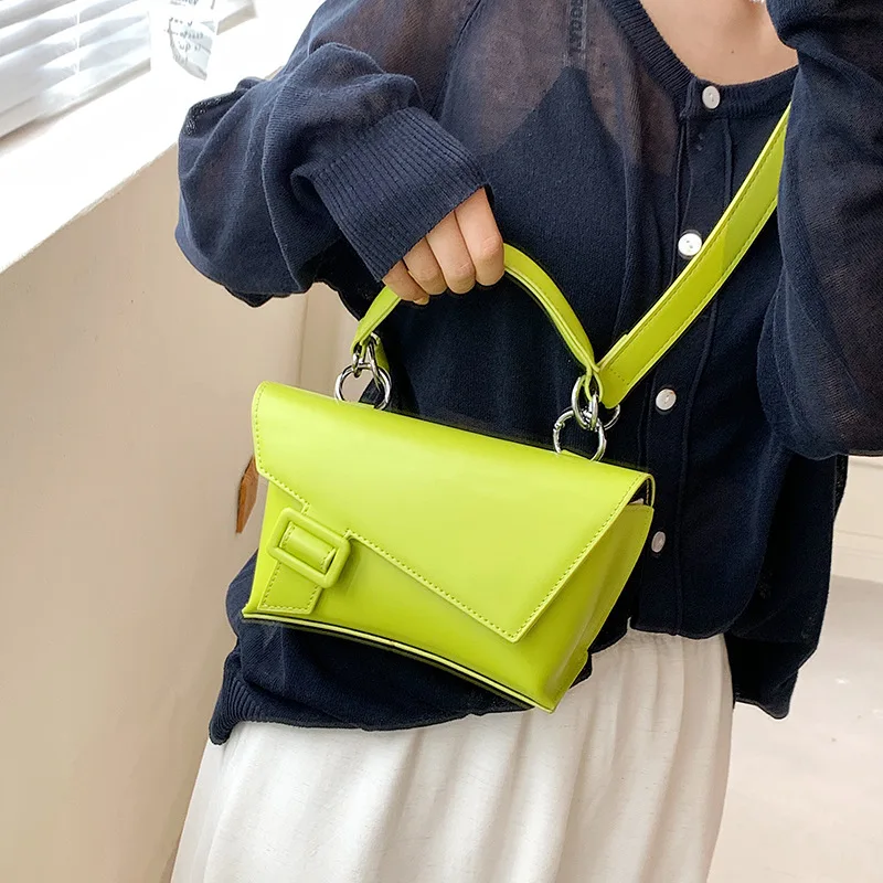 

New Small Women Bags Designer Women Leather Shoulder Bag Female Crossbody Bags Solid Flap Bag Girls Fashion Tote Sac Green