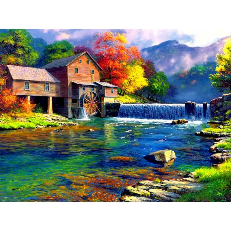 

GATYZTORY Oil Painting By Numbers Nature Landscape Frame Drawing By Numbers Acrylic Kits For Home Decoration Diy Gift