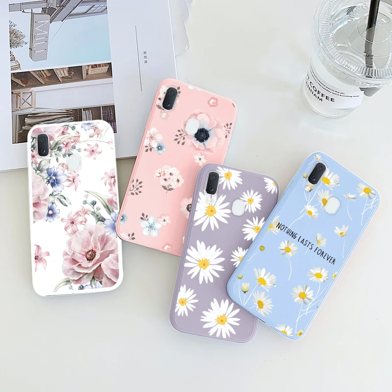 Модные чехлы для телефонов с цветочными маргаритками для Samsung Galaxy A20e на A 20 E SM-A202F/DS, чехол-бампер из ТПУ, мягкая задняя крышка 5,8 дюйма, чехлы