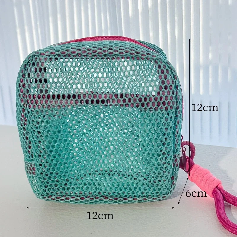 

Квадратная сетчатая косметичка, портативный органайзер для макияжа с застежкой-молнией, многофункциональная дорожная косметичка для хранения, дорожная косметичка