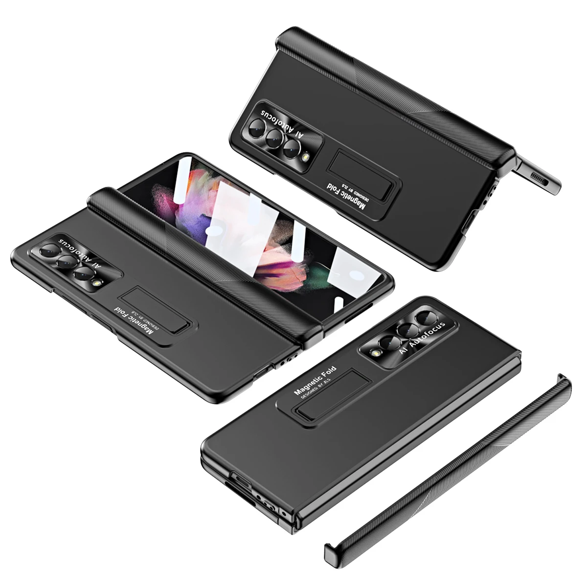 

Нескользящий портативный чехол с полной защитой для Samsung Galaxy Z, Складывающийся 4 фотоэлемента, Складывающийся 3 Zfold4, защитная пленка на переднее стекло