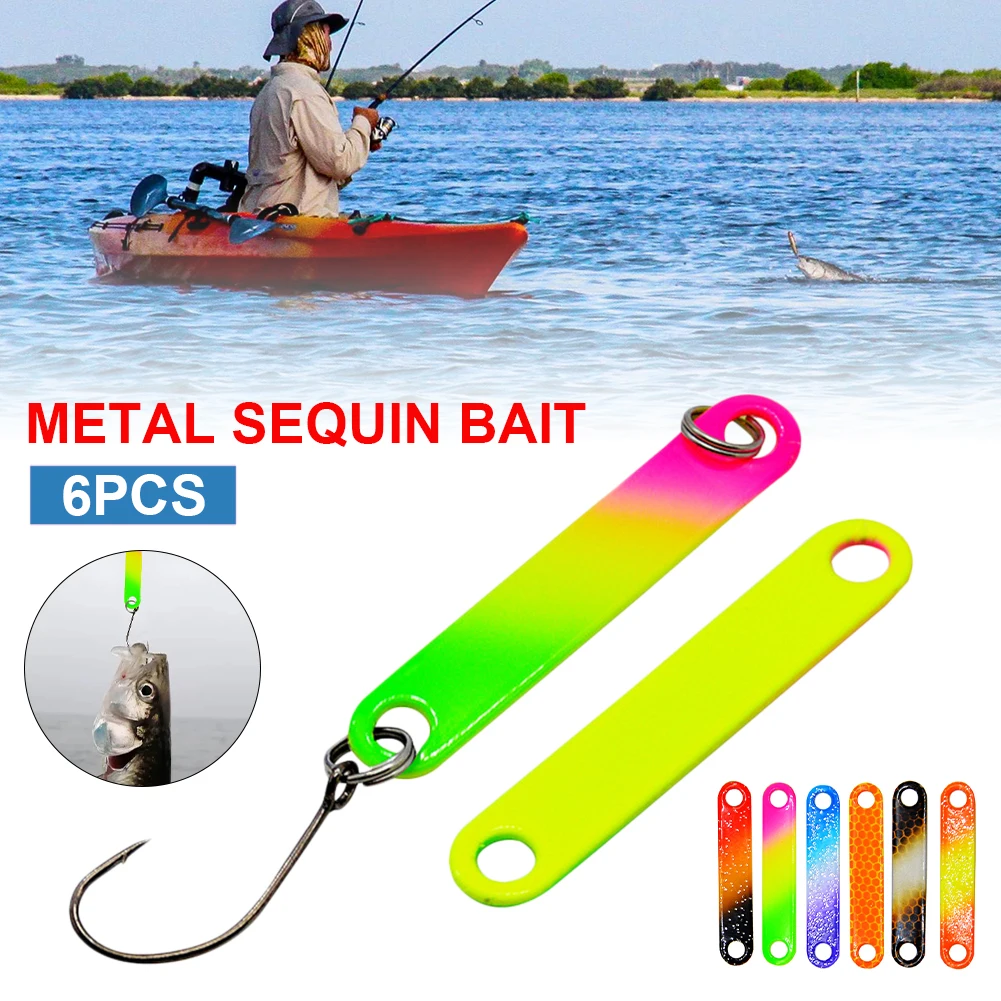 

6PCS Fishing Lure Iron Stick Ice Fishing Spoon 4cm 2g Colorful Spoon Bait Copper Metal Fishing Lure For Trout Pike Perch