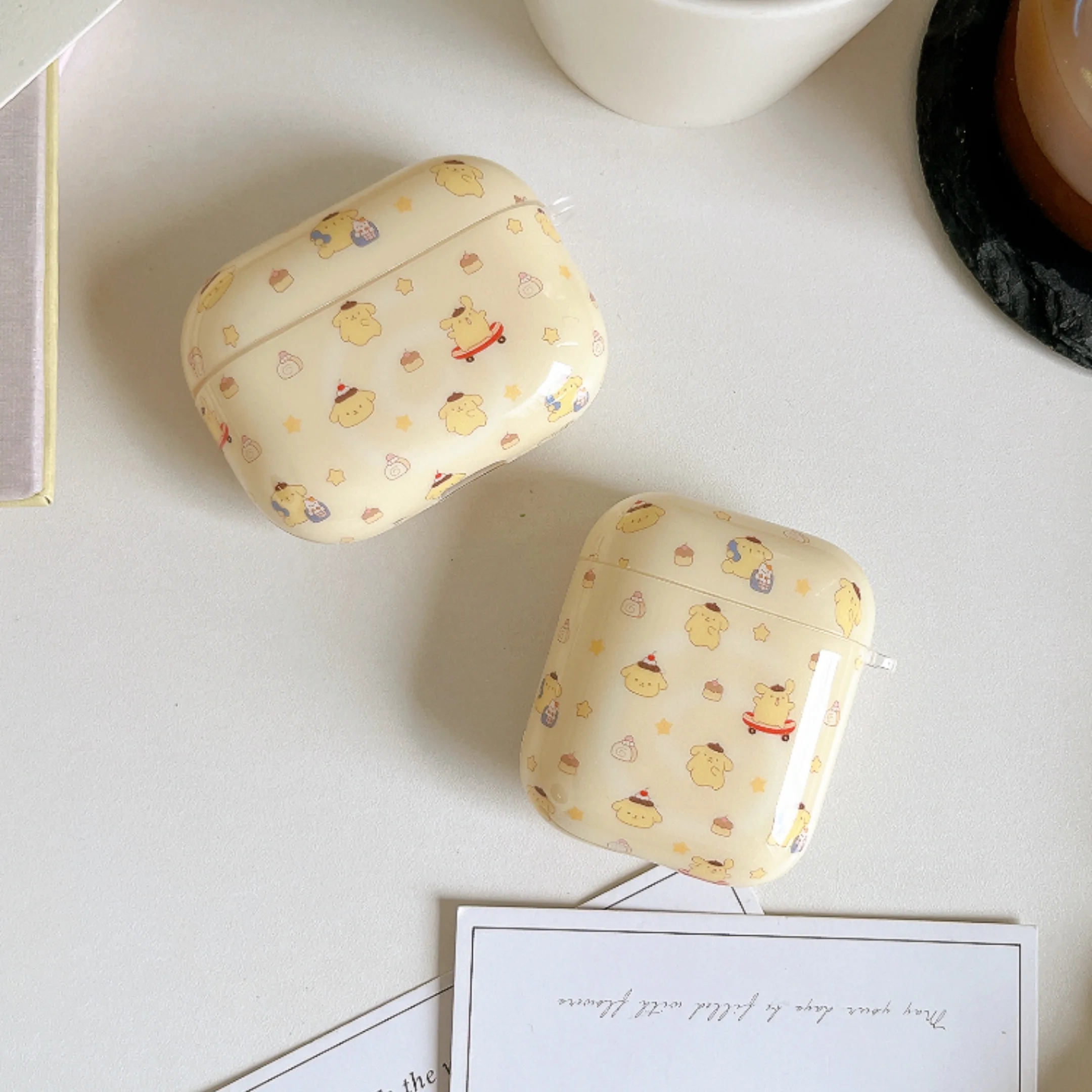 Фото Милый мультяшный чехол для наушников Pom Pom Purin для AirPods 4/1/2/3/Pro2/Pro3, противоударный защитный чехол для женщин и девочек №3
