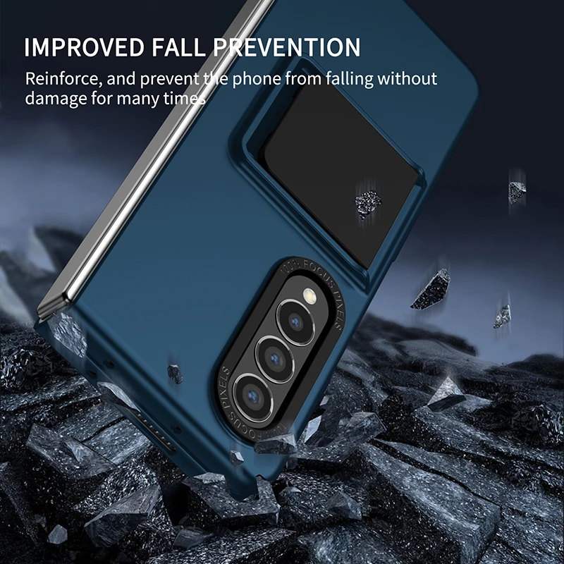 For Galaxy Z Fold 5 3 Case With Built-in Kickstand Bracket Camera Protection Anti Scratch Case Black Blue Green Red For Fold4 5G
