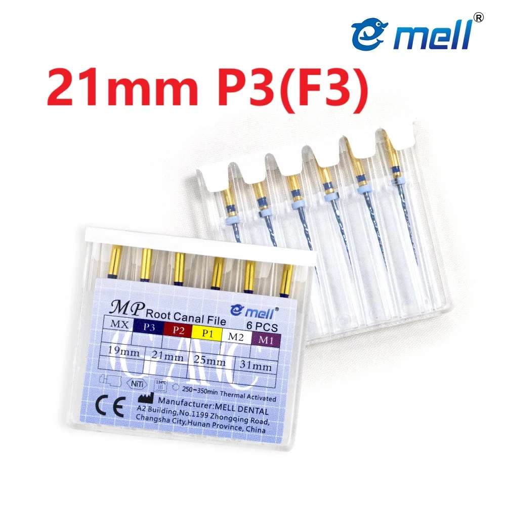 21 мм P3 (F3) 6 шт./кор. стоматологические нити-файлы SX-F3 Niti роторные синие файлы