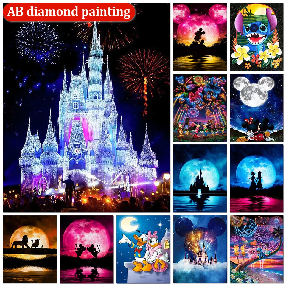 

Full Round AB Diamond Painting Disney Princess Castle Stitch Mosaic Cross Stitch Dreamer Design Diamond Embroidery New Product