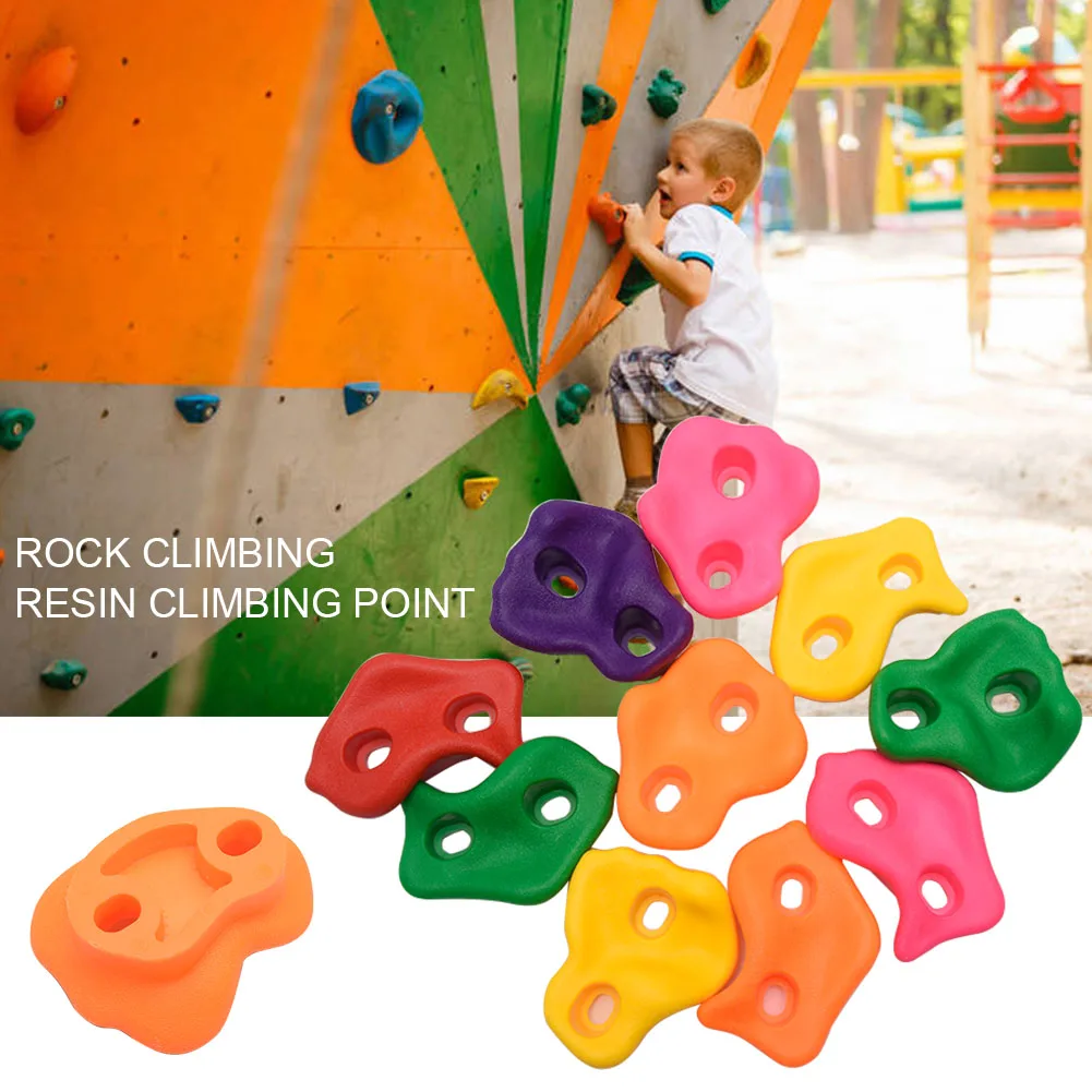 

10pcs Kids Toys Plastic Assorted Small Without Screws Indoor Outdoor Children Wall Stones Climbing Rock Set Hand Feet Holds Grip