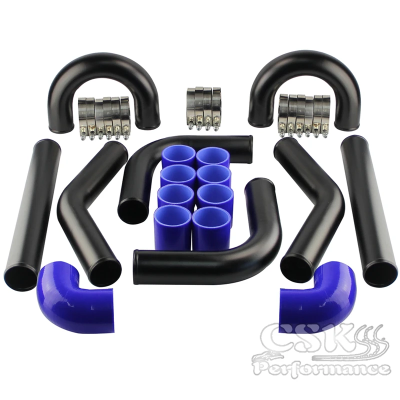

UNIVERSAL TURBO BOOST INTERCOOLER PIPE KIT 2.25" 57MM 8 PCS Aluminum PIPING