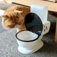 pet cat toilet shape water dispenser drinking fountain puppy dog teddy automatic flow drinking device funny pet drinking feeder