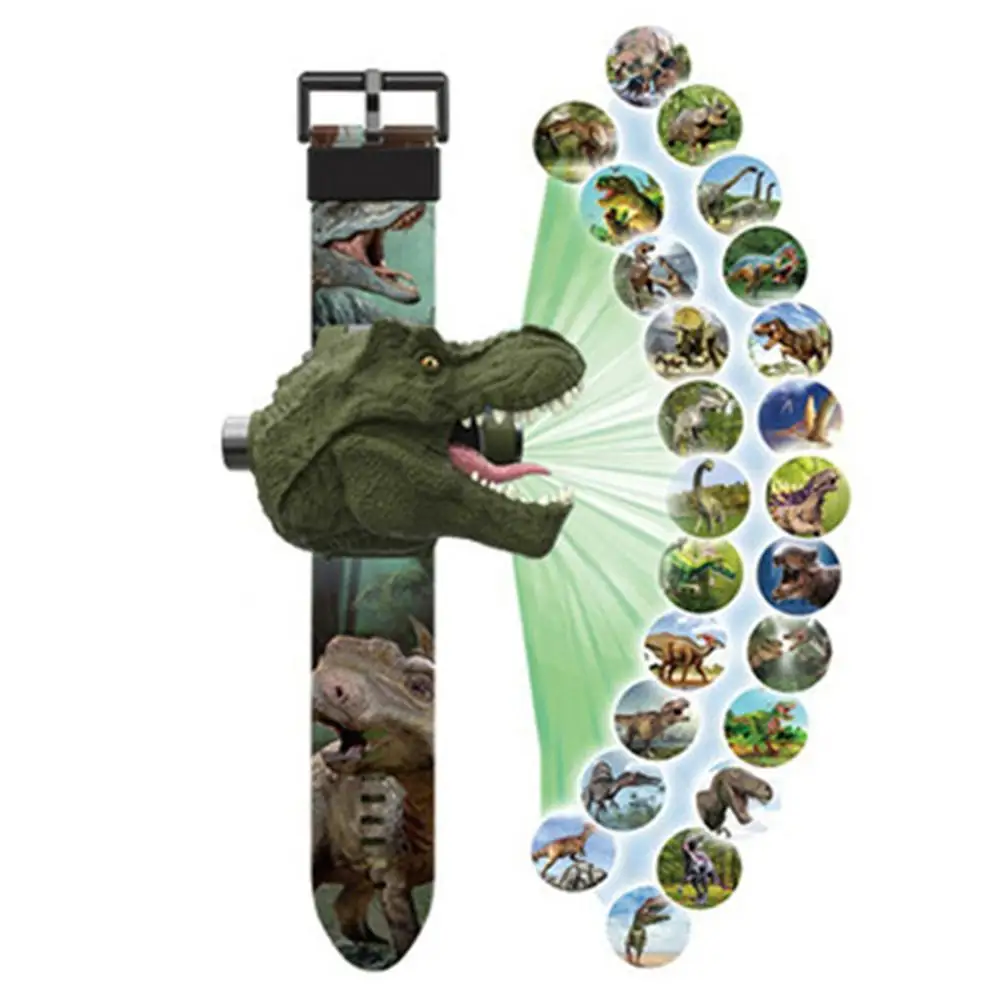 Часы наручные с проектором динозавра электронные светящиеся 3D рисунком 24 вида