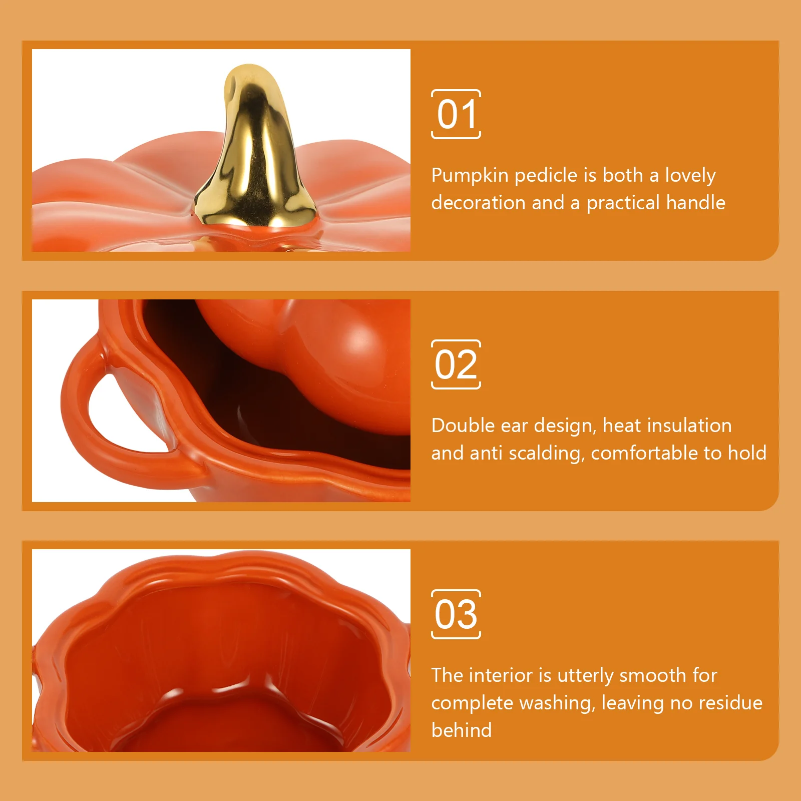 

Bowl Soup Ceramic Pumpkin Bowls Decor Harvest Potdishlid Dessert Candy Cup Stew Serving Salad Cereal Steam Stockpotcontainer