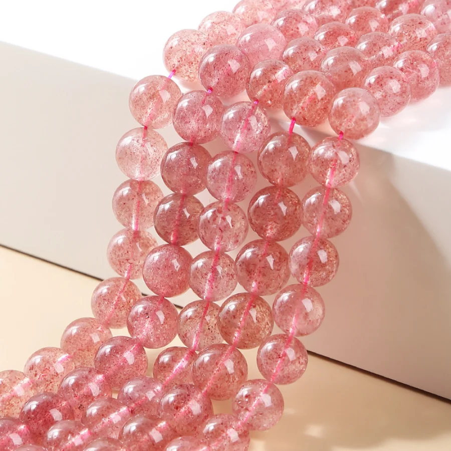 

6/8/10mm Natural Strawberry Crystal Quartz Stone Beads For Jewelry Making DIY loose Spacer Beads Necklace Bracelet Accessories