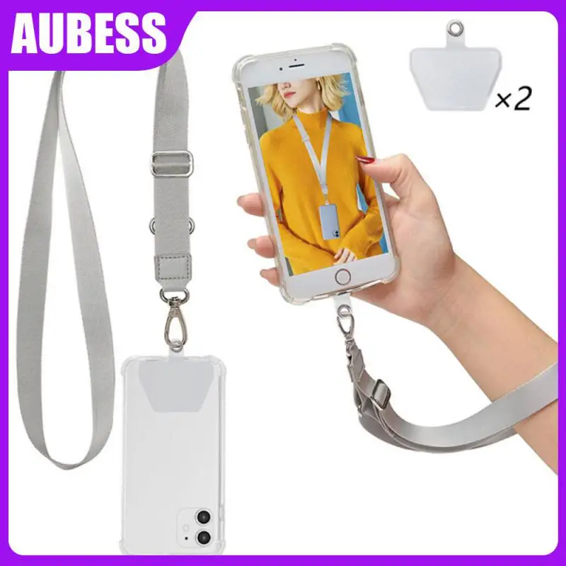 

Purple Anti-lost Strap Anti-lost Hanging Piece Mobile Phone Back Clip Fixed Card Detachable Tear-proof Phone Lanyard Polyester