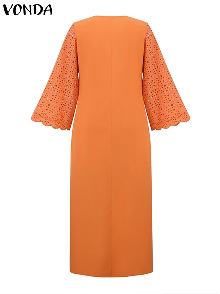 Женское длинное платье в богемном стиле VONDA с принтом Vinage