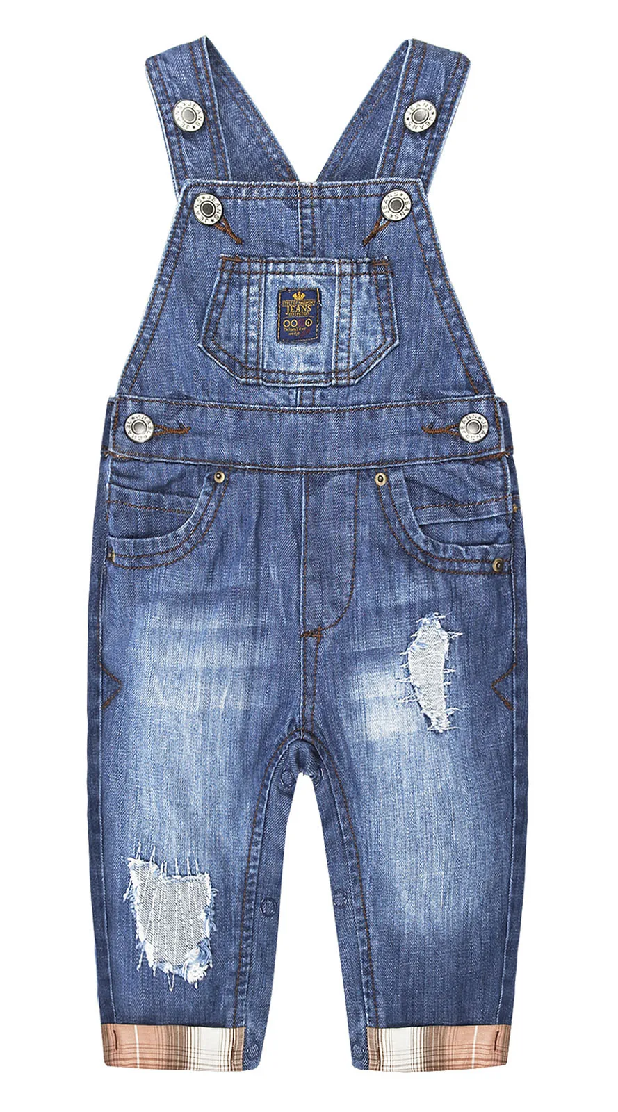 

Kidscool Space Kids INK Jet Stitch Decor Ripped Fashion Washed Slim Jean overalls