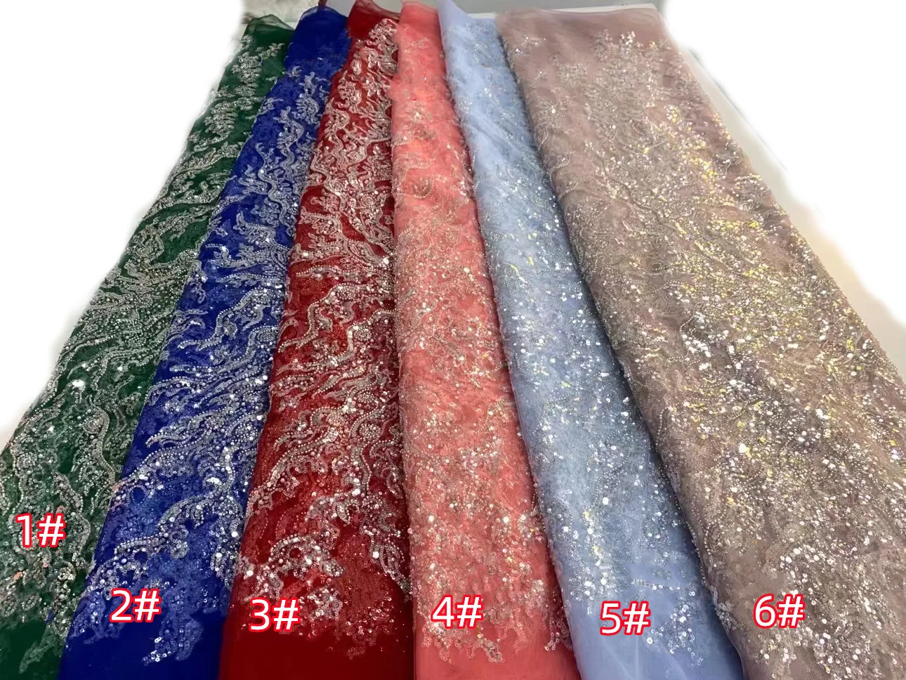 Новая тяжелая промышленная кружевная вышитая сетка с бусинами и блестками