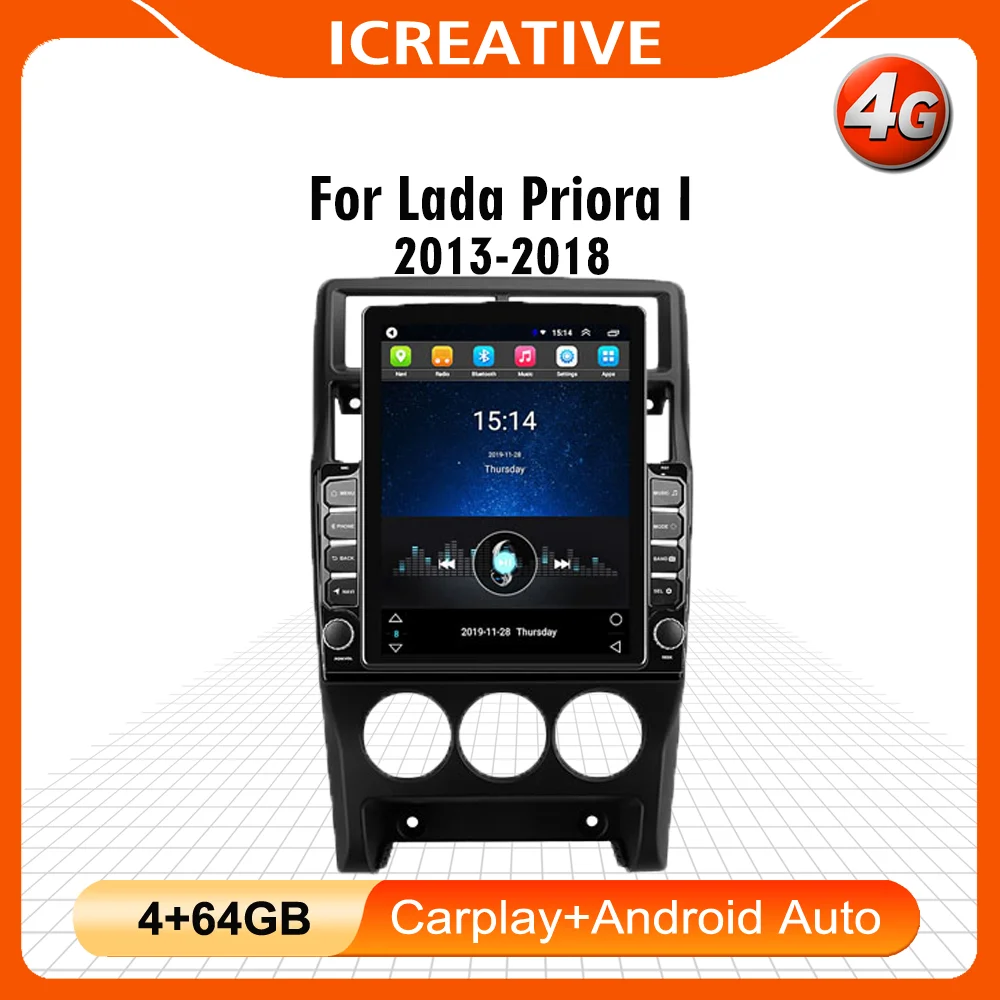 

For Lada Priora I 2013-2018 4G Carplay Android GPS Navigator Stereo 2 DIN 9.7" Tesla Screen Autoradio Car Multimedia player BT