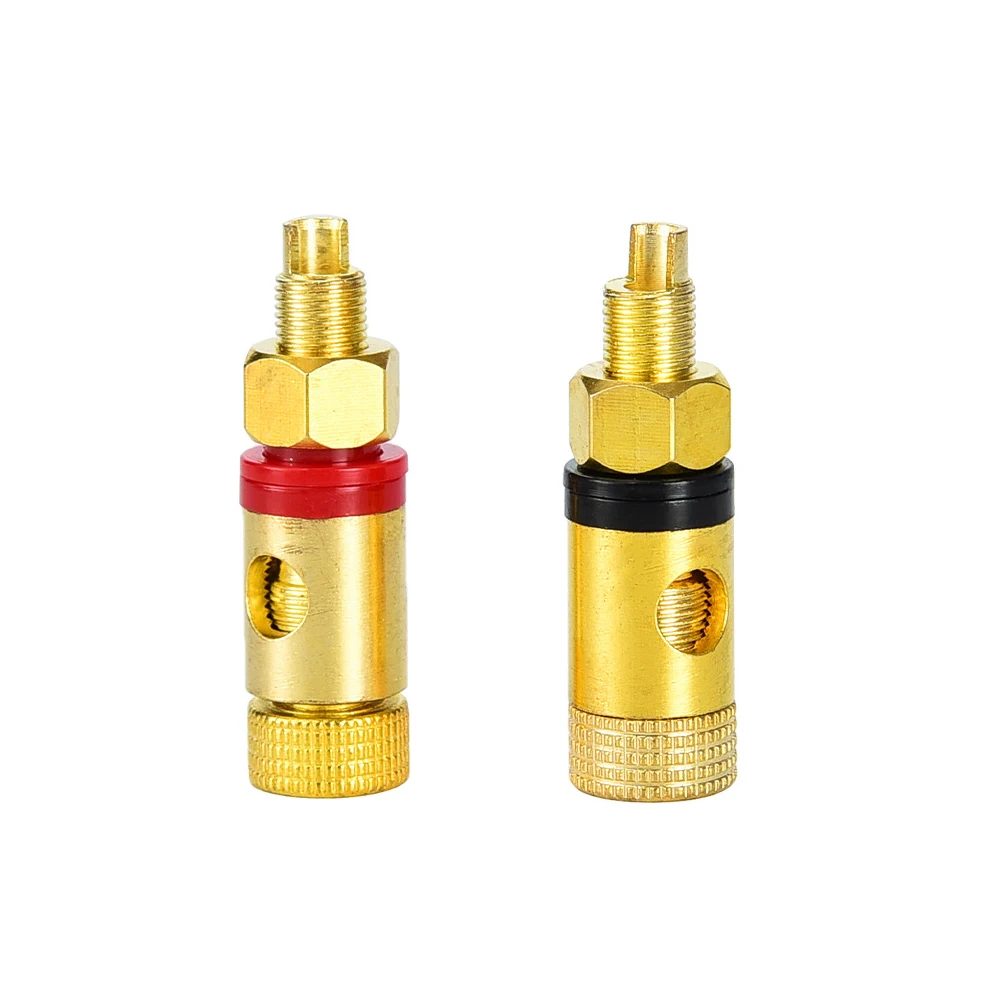 

2PCS Terminal Binding Posts Pure Copper Gold Plated Amplifier Speaker Binding Post Connector High Current Binding Post Red Black