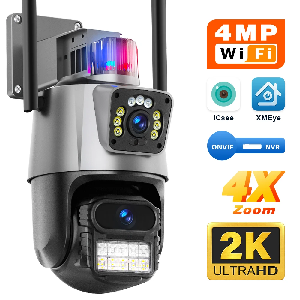 

IP-камера видеонаблюдения, 2K, 4 МП, PTZ, Wi-Fi