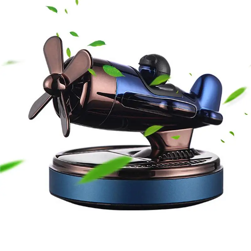

Solar Airplane Car Diffuser High-grade Metal Gift Solar Car Perfume Desk Ornaments For Car Office Home Xmas New Year Gift