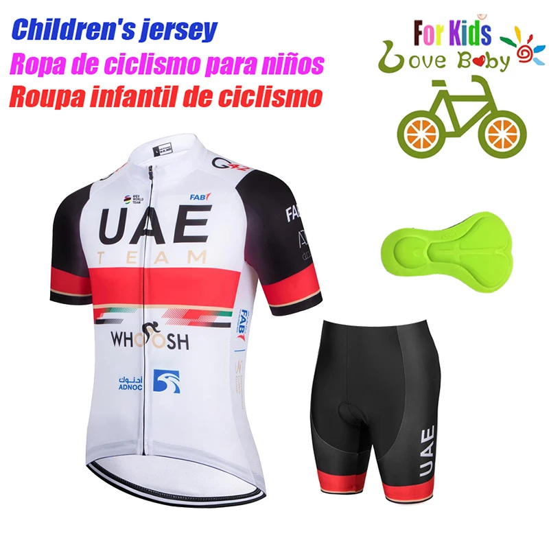 UAE-Conjunto de camisetas de ciclismo para niños, ropa transpirable de verano para bicicleta, Jersey deportivo para niños, novedad de 2022