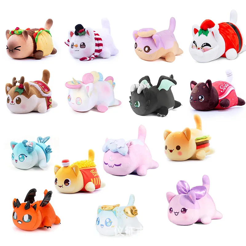 Cute Meows Aphmau Plush toys Aphmau Mee Meow Food Cat Coke French Fries Burgers Bread Sandwiches Sleeping Pillow Children Gifts