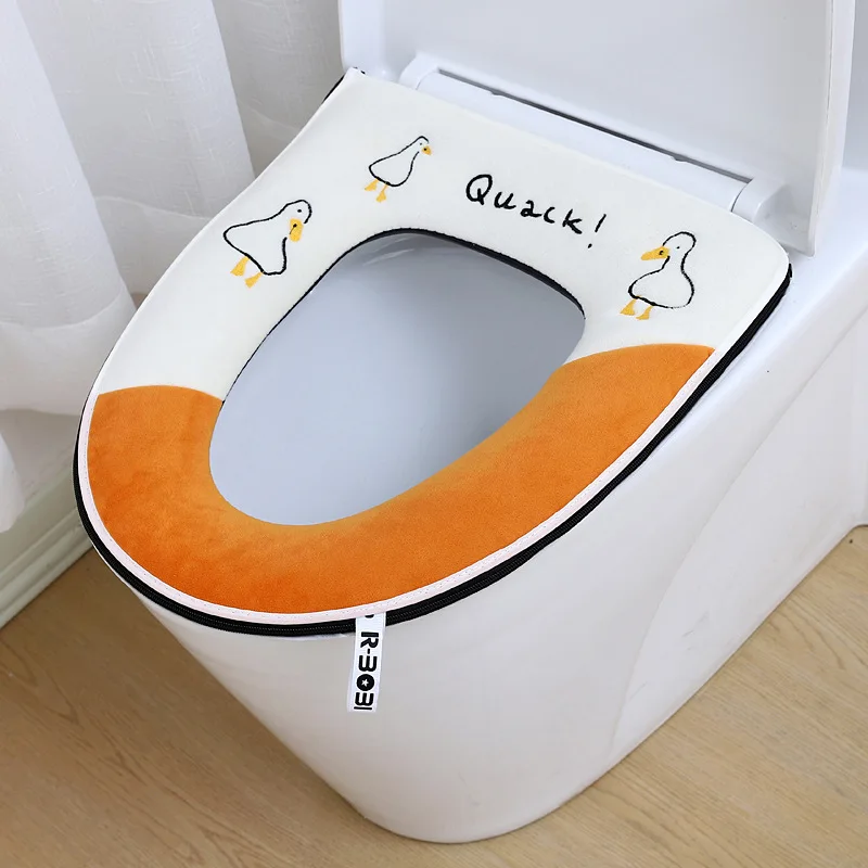 Cartoon Toilet Seat Cover Washable Pad With Handle Thicker Soft Mat Closestool Case Lid Decor |