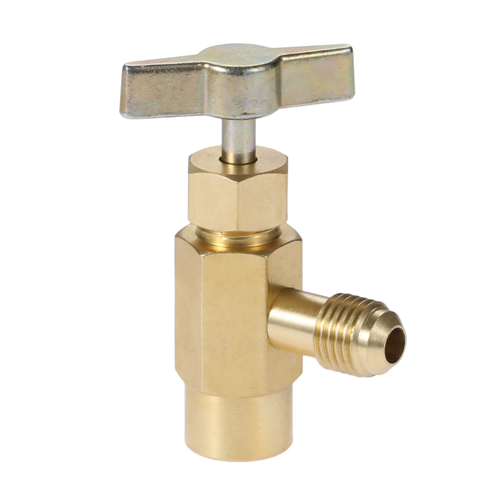 1Pc Brass R12 R22 R134a Can Taper Dispenser For Self-Sealing AC Refrigerant Bottle Opener Valve Thread 7/16