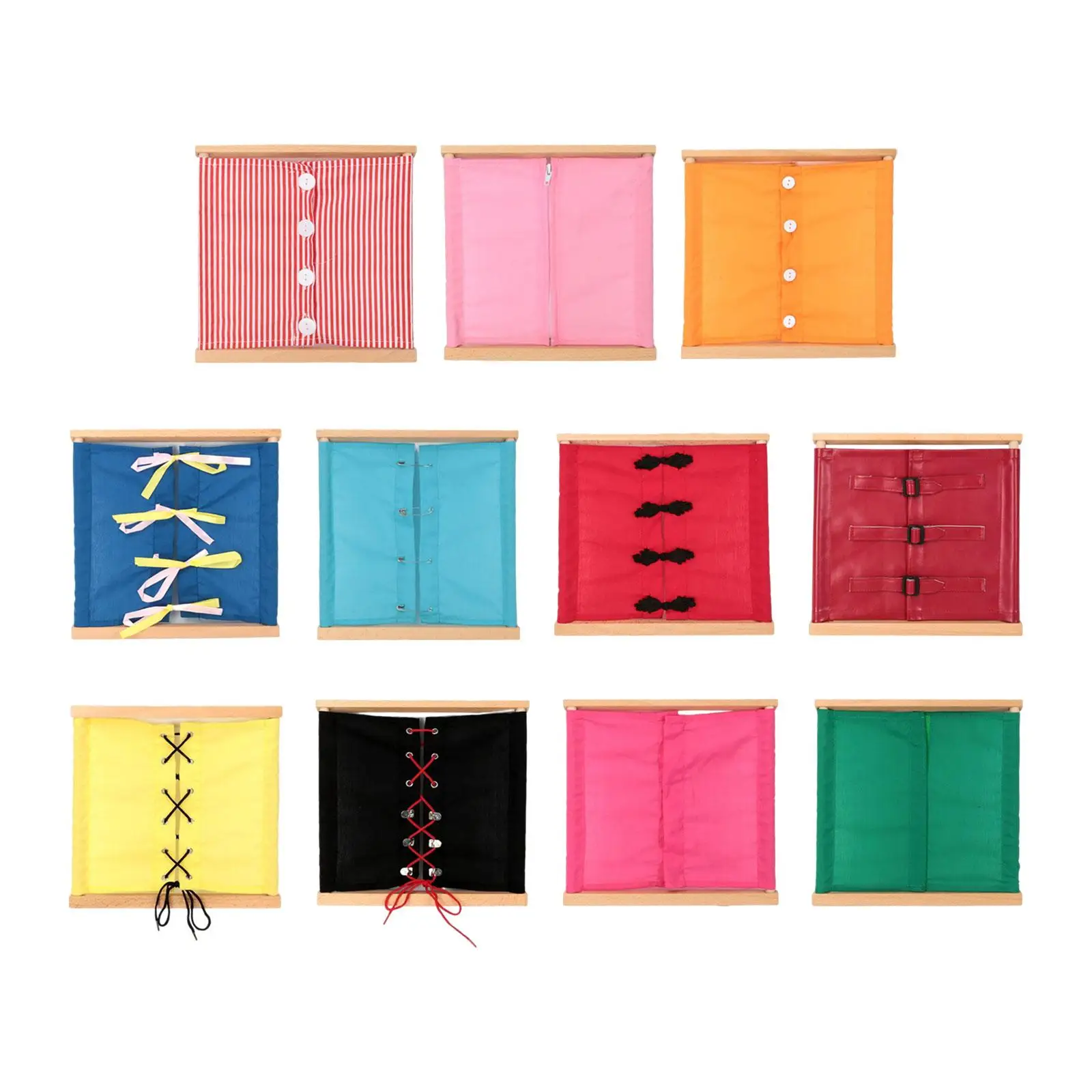 

Montessori Busy Board Cards Basic Life Skills Learn to Dress Sensory Board for Children