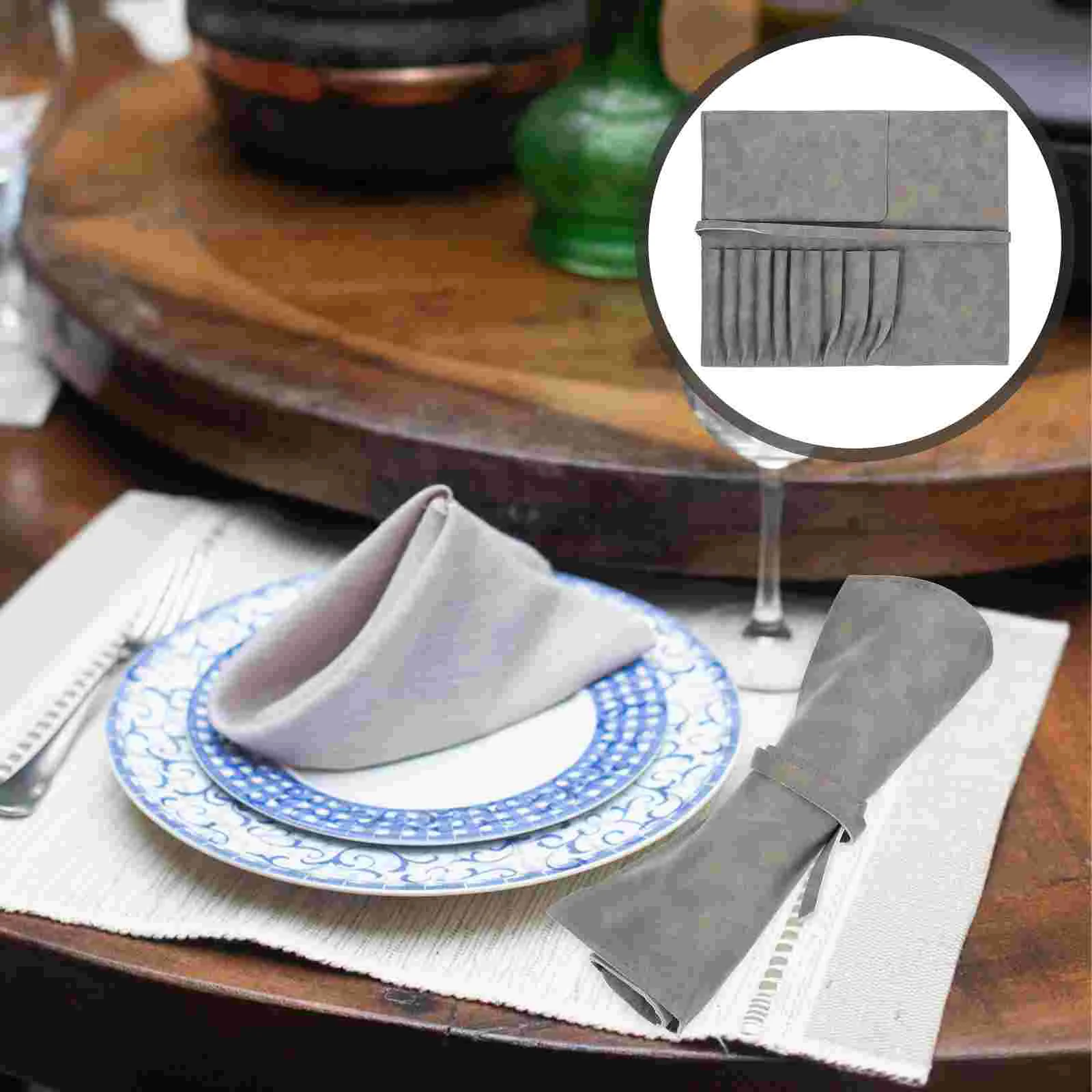 

Cutlery Roll Utensil Pouch Holder Camping Travel Tableware Silverware Storage Case Up Utensils Picnic Kitchen Carrying Chef