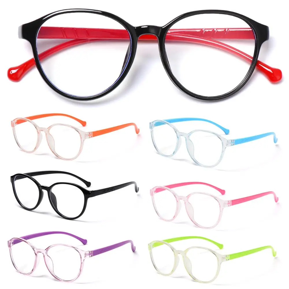 

Fashion Online Classes Computer Portable Anti-blue Light Kids Glasses Round Eyeglasses Ultra Light Frame