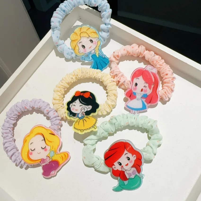 Резинки для волос серии принцессы Диснея милый белый снежный Ариэль резинка