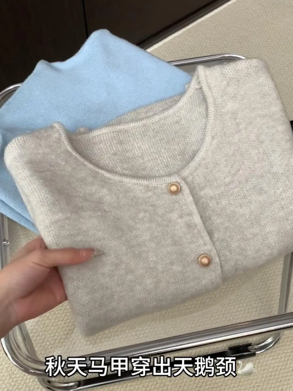 Atmosphere Retro round Neck Single-Breasted Sweater vest Women Autumn New Loose All-Match Stackable Waistcoat Vest