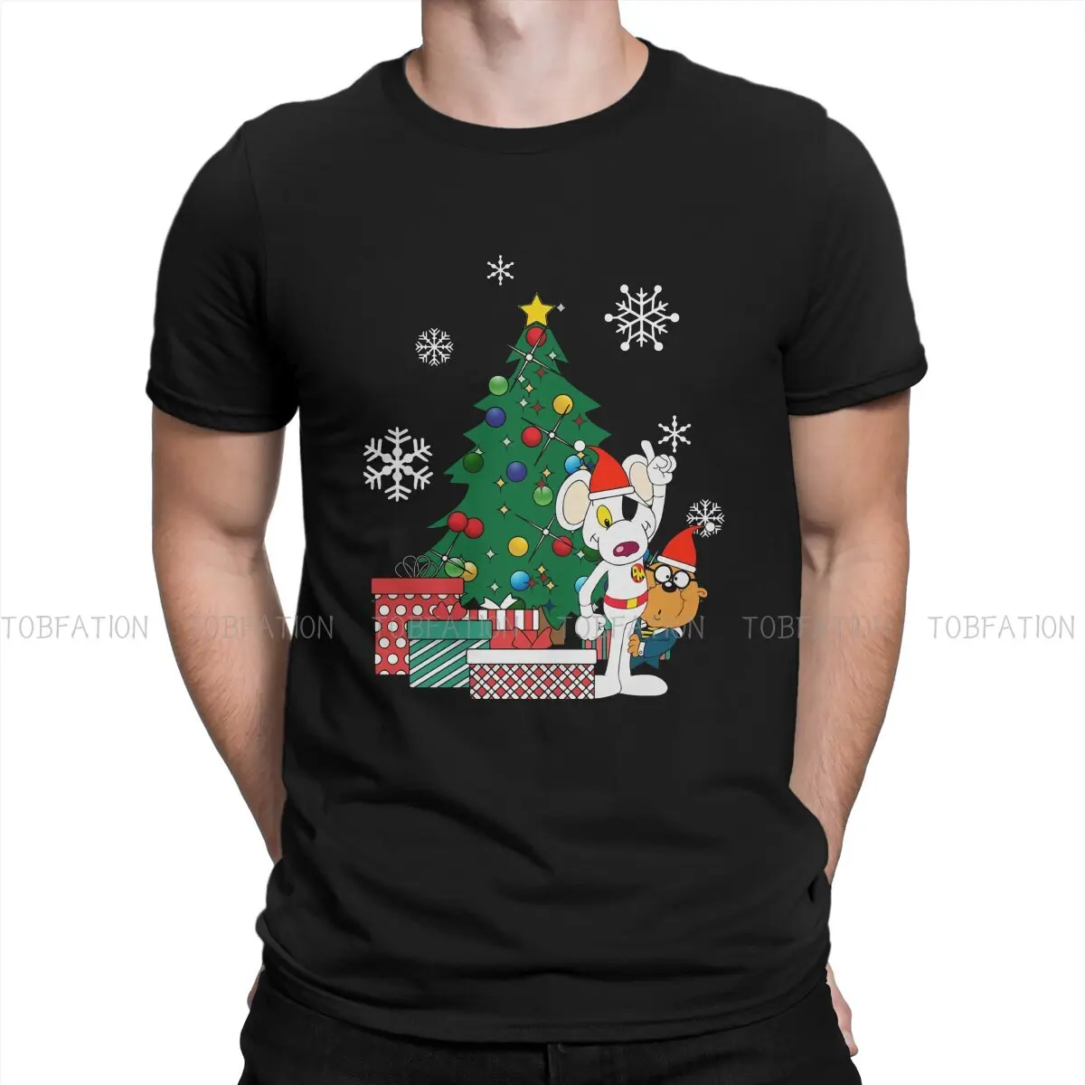 

Penfold Around The Christmas Tree Unique TShirt Danger Mouse Penfold Vampire Duck Comfortable Hip Hop Gift Idea T Shirt Stuff