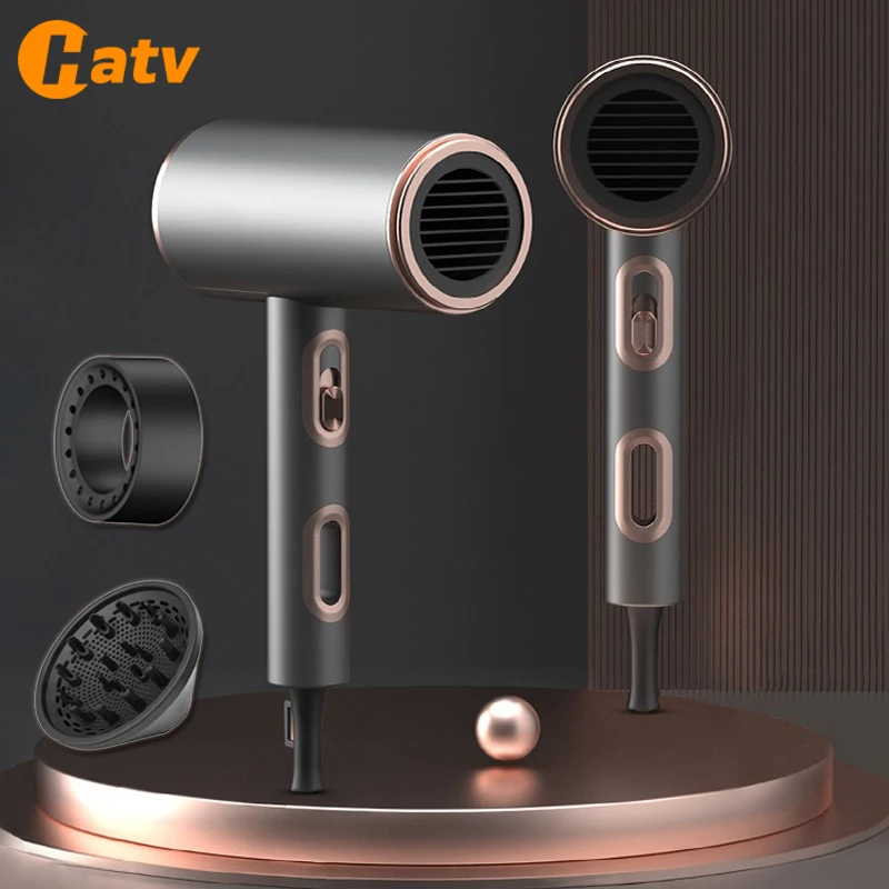 HATV Professional Hair Dryers Negative Ion 220V Hot & Cold 2200W High Power Blue Light Anti-static Blow Dryer Home Appliance