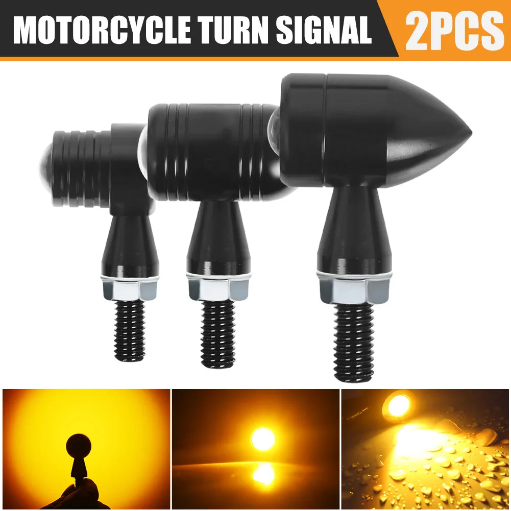 

2x Universal LED Motorcycle Turn Signal Light 12V IPX6 Waterproof Amber Flasher Indicator Blinker Rear Lights Lamp Accessories