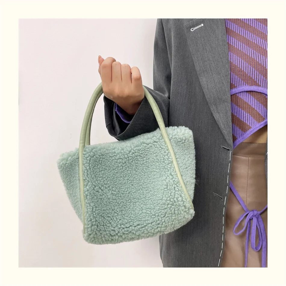 Добавьте в список желаний милая шерстяная сумка через плечо Fury Корейская