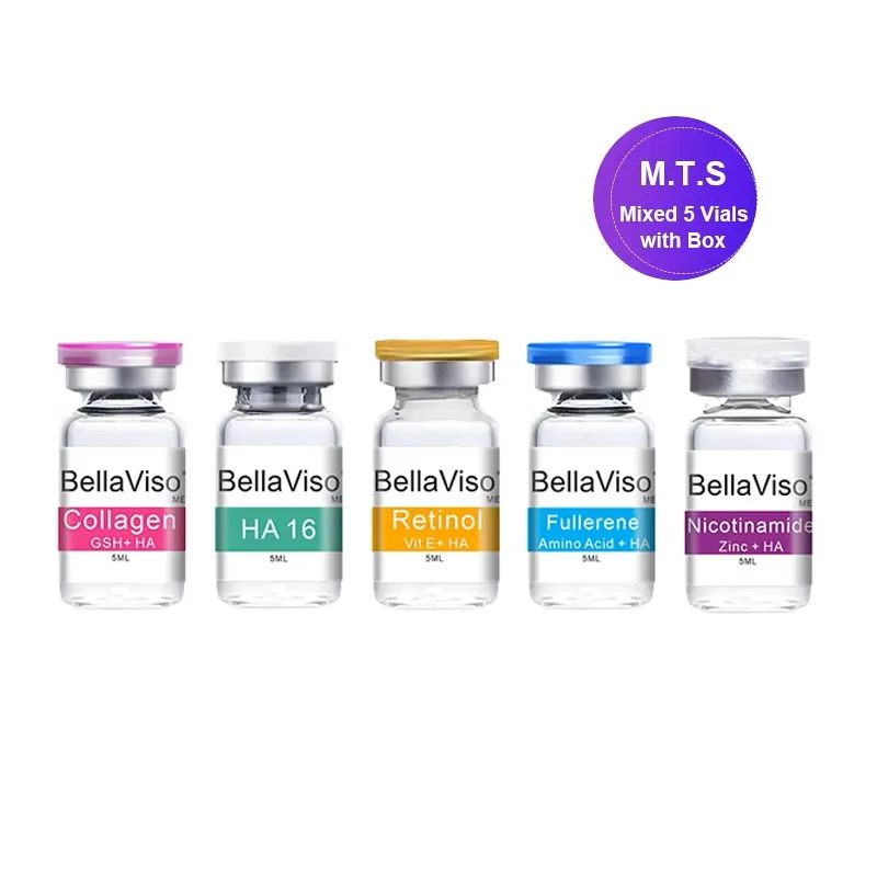 BellaViso Смешанные 5-флаконы MTS Сыворотка для лица Коллаген Фуллерен Ретинол Кожа