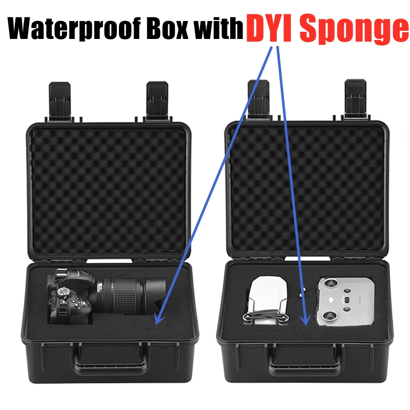 

Safety Equipment Case Waterproof Hard shell for DJI MINI 3 PRO/Canon/Nikon/Drone/Hand Tools Storage Box with DYI Sponge