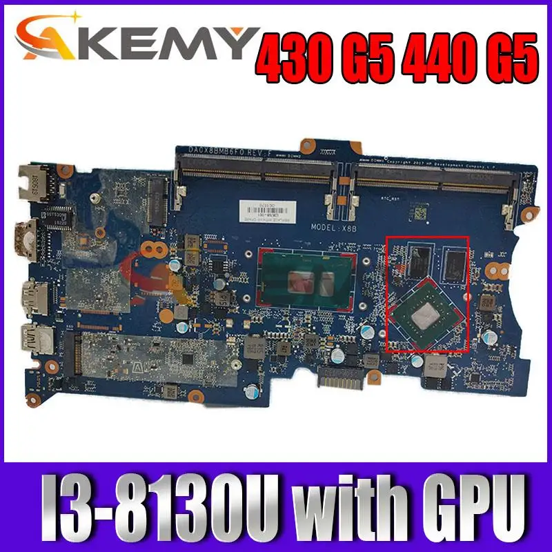 

For HP ProBook 430 G5 440 G5 Laptop Motherboard DA0X8BMB6G0 DA0X8BMB6F0 With SR3W0 I3-8130U