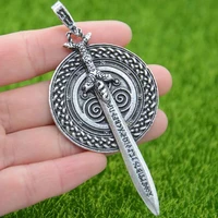 nostalgia nordic vanir frey sword pendant viking runes triskelion triskele spiral symbol amulet talisman jewelry necklace men