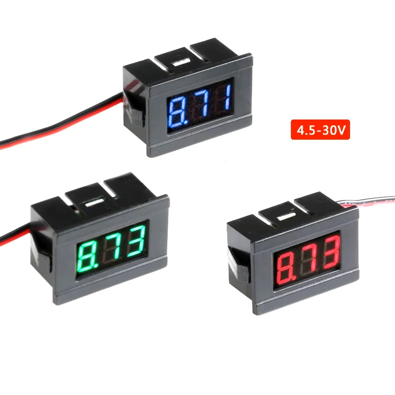 

0.36Inch DC 4.5V to 30V 2-Wire Mini Digital Voltmeter LED Display Voltage Meter for Testing Car Motorcycle and Battery Cart