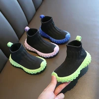 spring autumn kids high tops kniting sock shoes for boys girls children ankle boots soft bottom cozy kids training shoes f07281