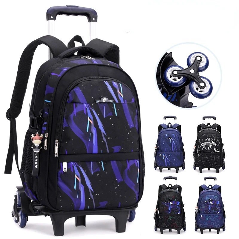 Trolley Children School Bags Mochila Kids Backpacks With Wheel Trolley Luggage For Girls Boys backpack Escolar Backbag Schoolbag